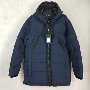 NEW MARC New York Andrew Marc Men's L Holden Hooded Down Parka Jacket Coat Navy